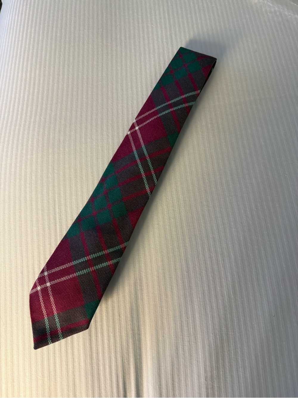 Rowing Blazers Burgundy and Green Plaid Narrow Tie